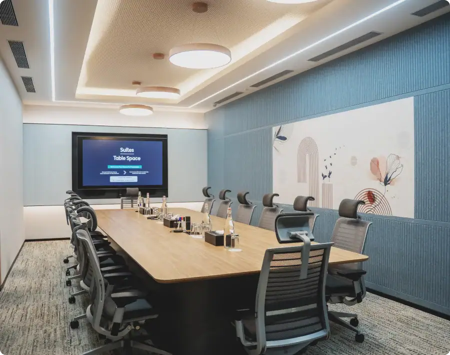 A premium board room at a Table Space centre