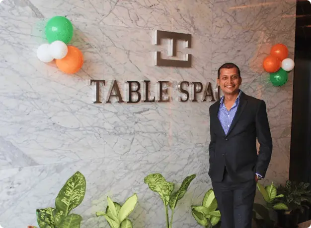 Amit Banerji with the Table Space team