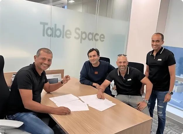 Amit Banerji with the Table Space team