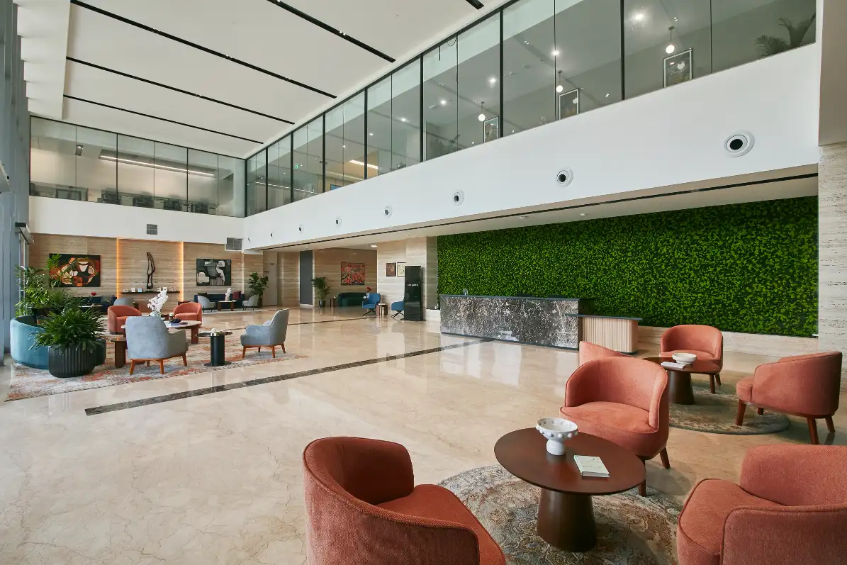 Corridor inside a Table Space managed office