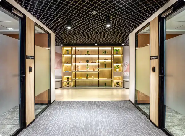 Workspace interior delivered end-to-end through the Custom-Built model