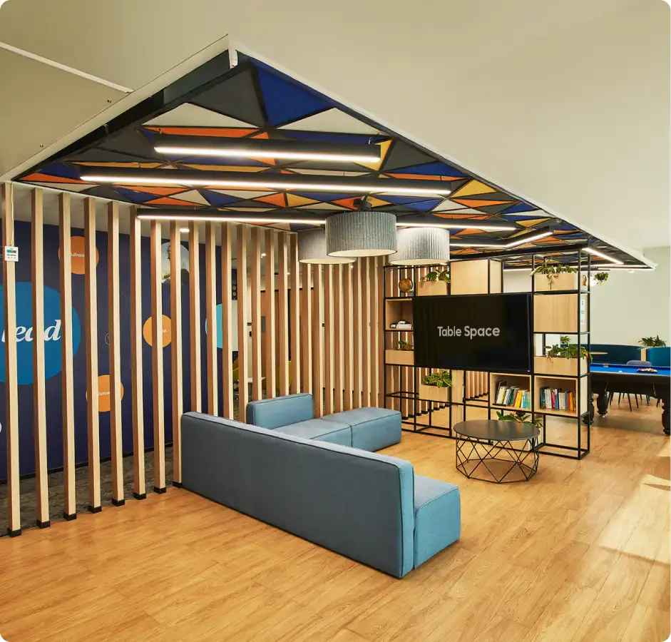 Lifestyle amenity space within a custom-built Table Space office