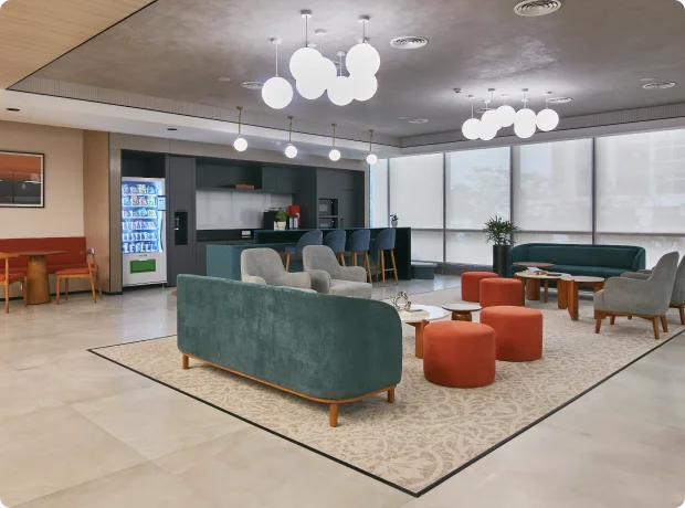 Workspace environment built turnkey by DESYN, Table Spaceâs design and build practice