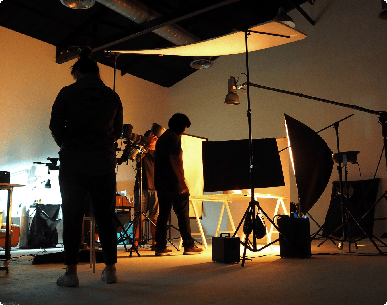 Aesthetic Table Space interior used as a backdrop for a film or photoshoot