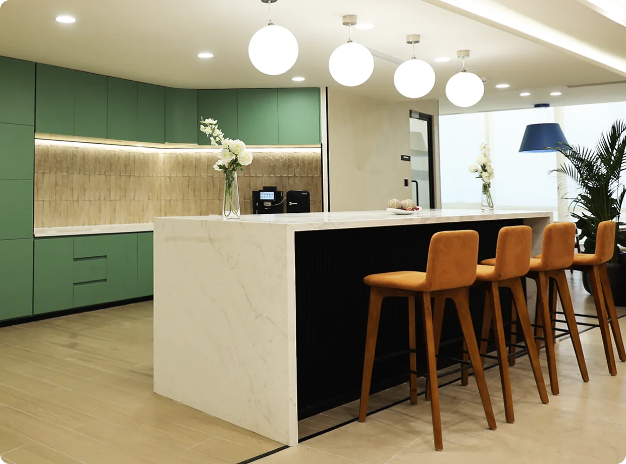 Enterprise-grade suite interior by Table Space